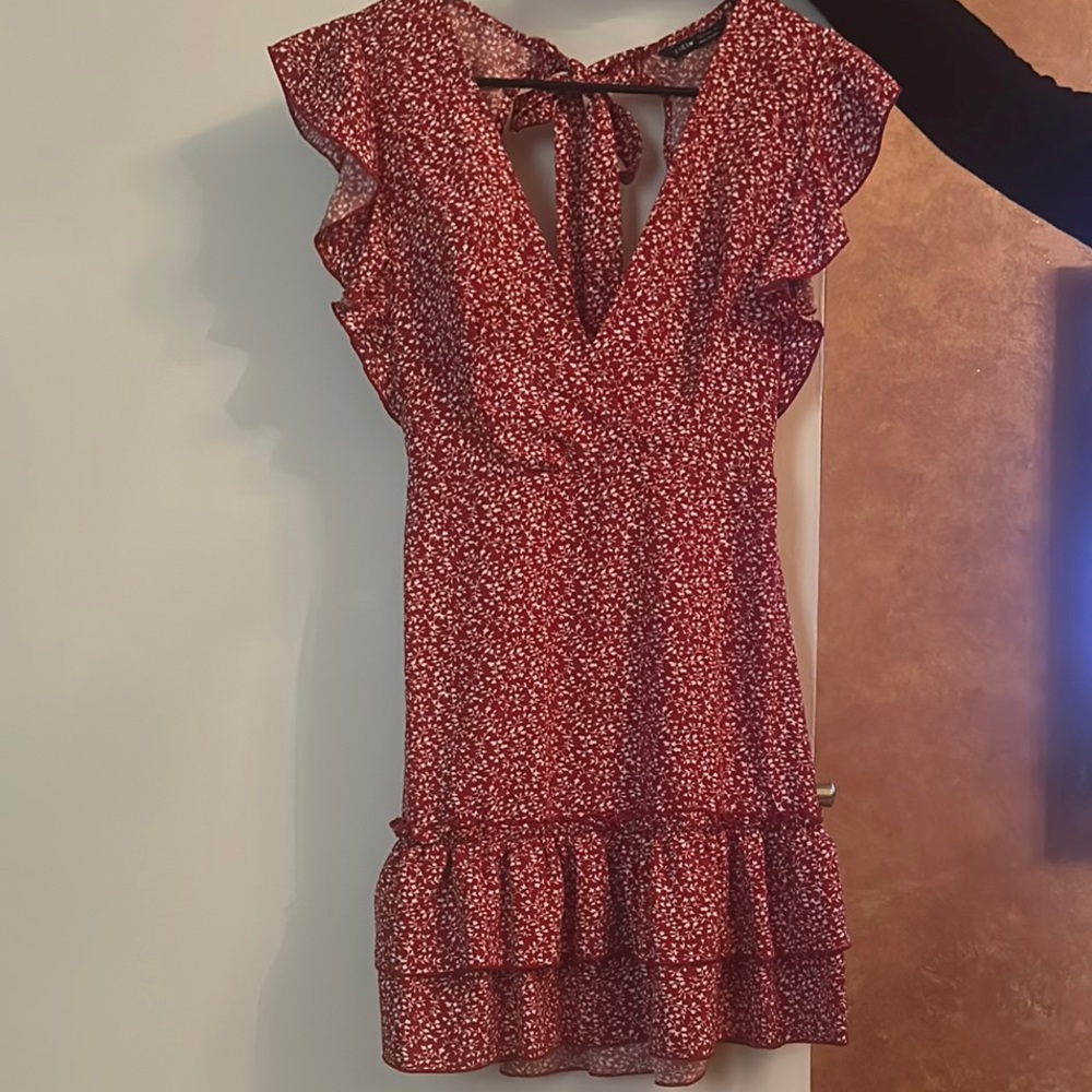 Floral Red Dress